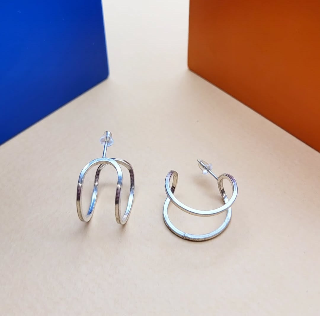 Silver Double Hoops by Will Sharp