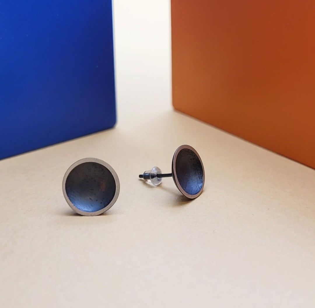 Oxidised Disk Studs by Will Sharp