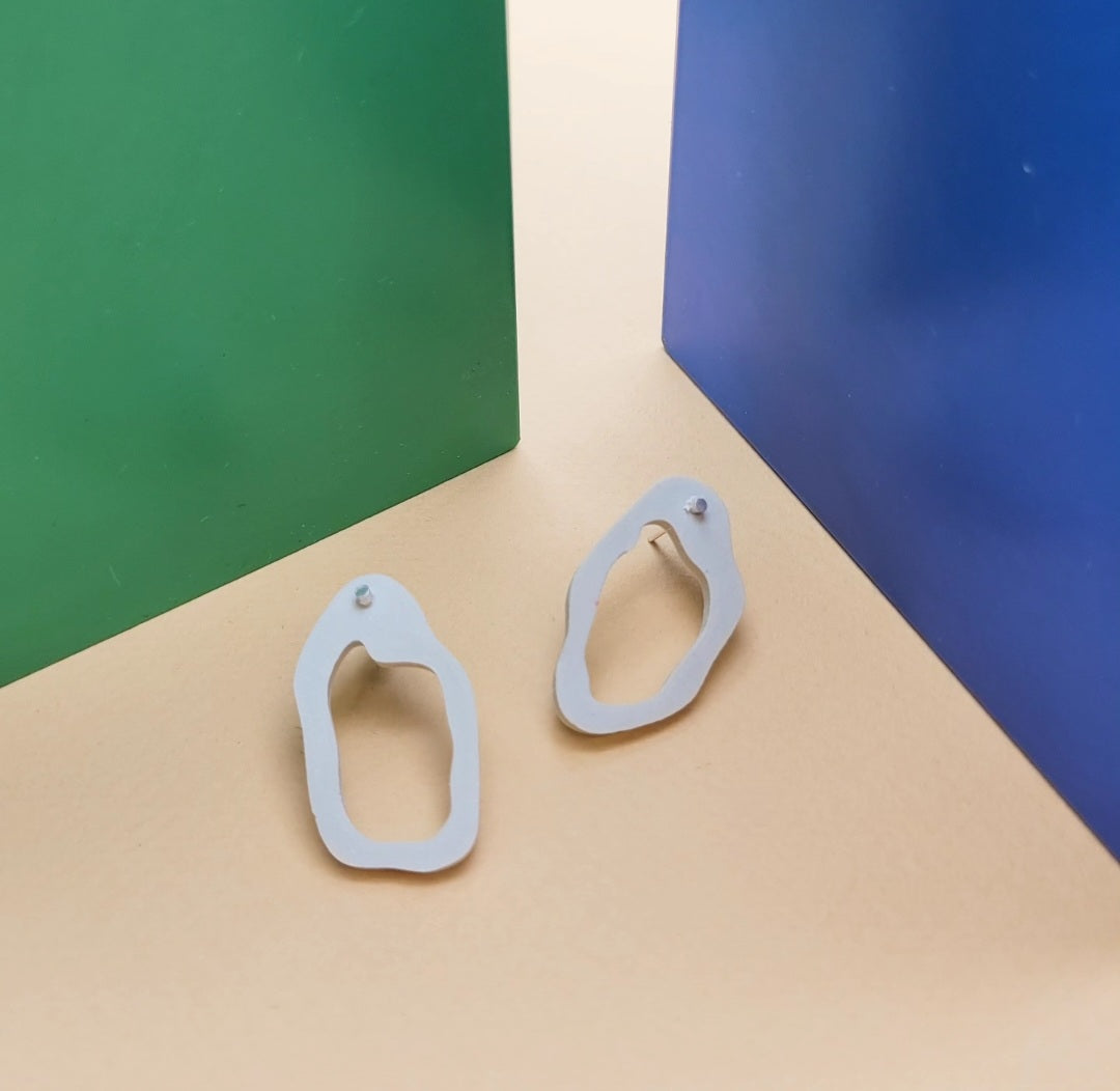 Cream Organic Studs Earrings by Will Sharp