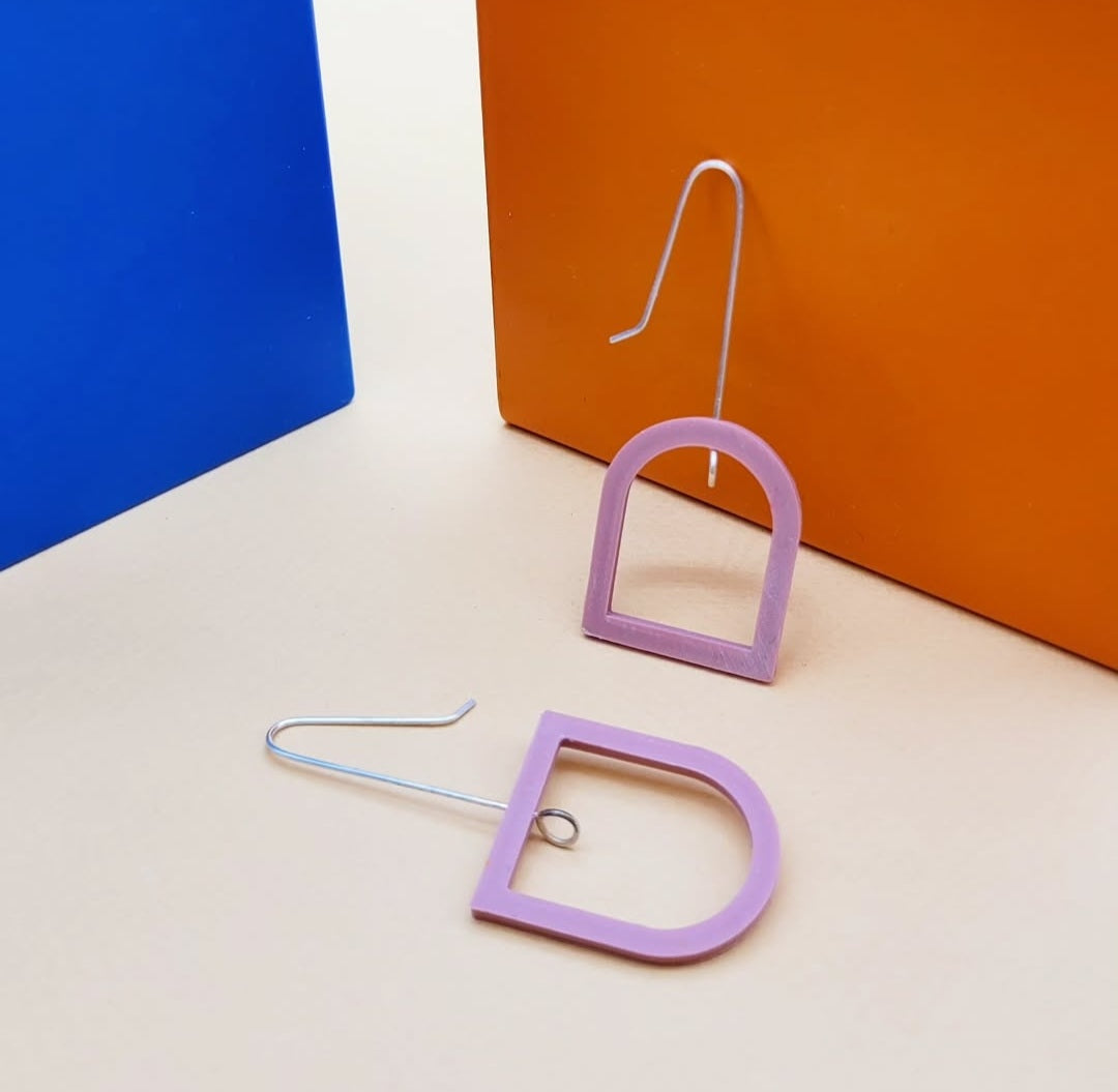 Purple Miss Match Drops Earrings by Will Sharp