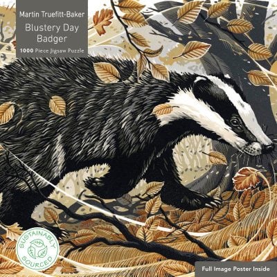 Blustery Day Badge Jigsaw by Angela Harding