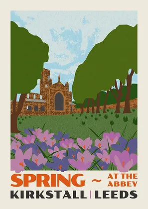 Spring at The Abbey Leeds Postcard by Ellie Way