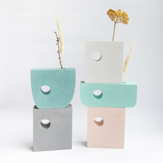 Hepworth Block Vase, Green Stackable Long