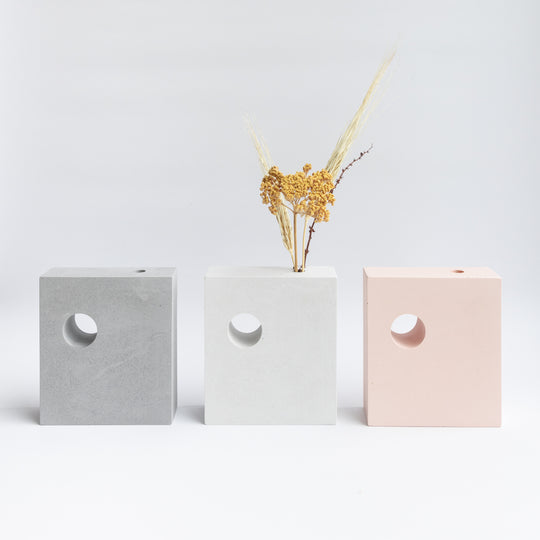 Hepworth Block Vase, Light Grey