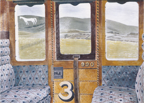Train Landscape Greetings Card