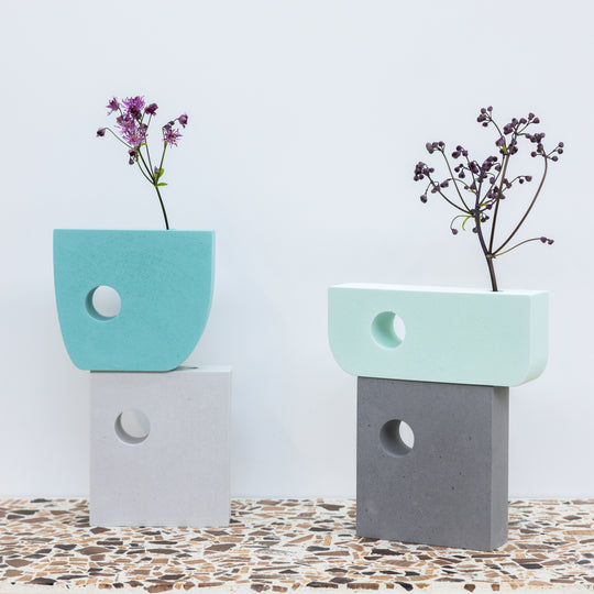 Hepworth Block Vase, Dark Grey