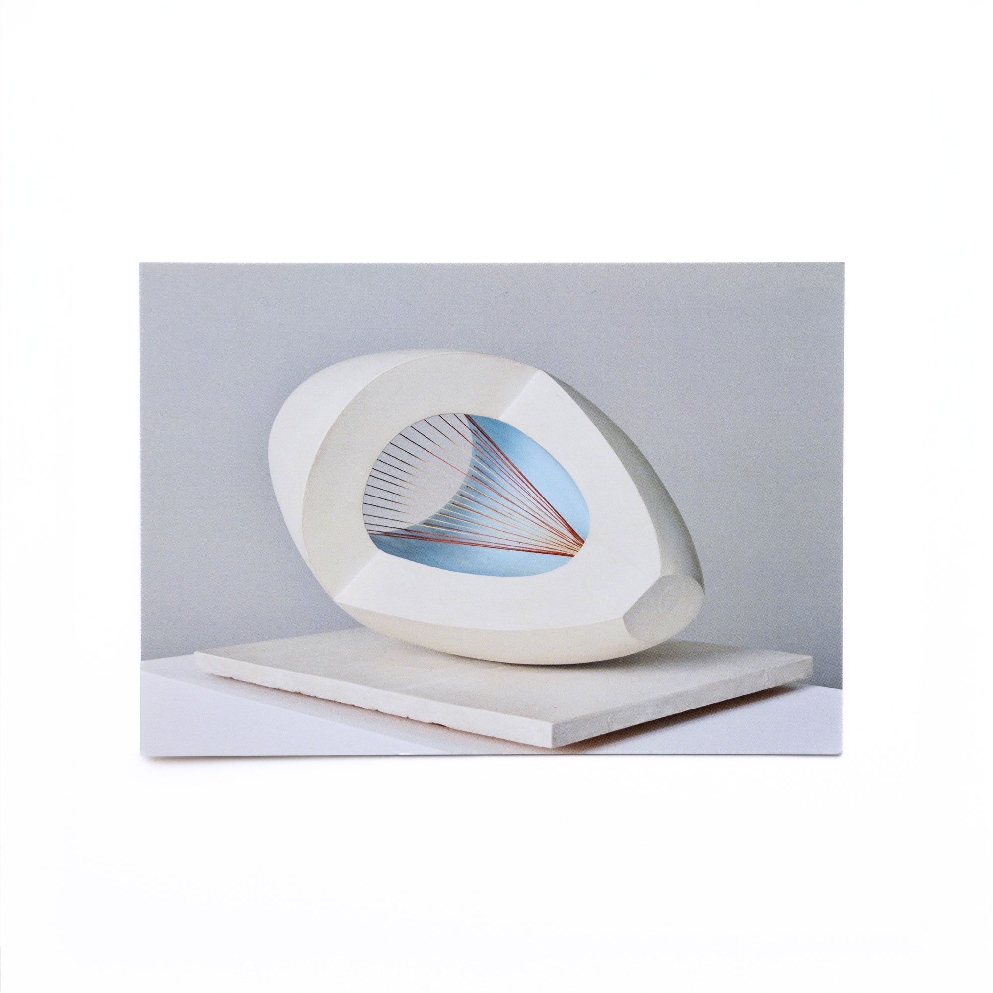 Sculpture with Colour (Oval Form) Pale Blue and Red