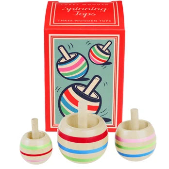 Wooden Spinning Tops (Set of 3)