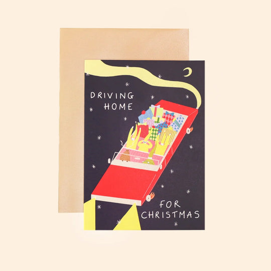 Driving Home for Christmas Card by Little Black Cat Illustrations