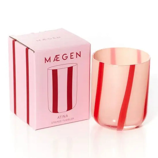 Atina Glassware in Pink & Red