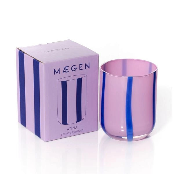 Atina Glassware Lilac & Navy