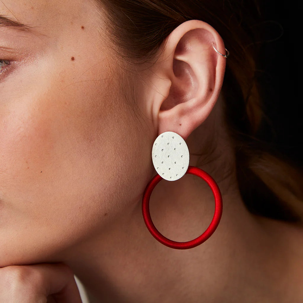 Dotty Pebble Earrings in Lions Mane by Gilly Langton