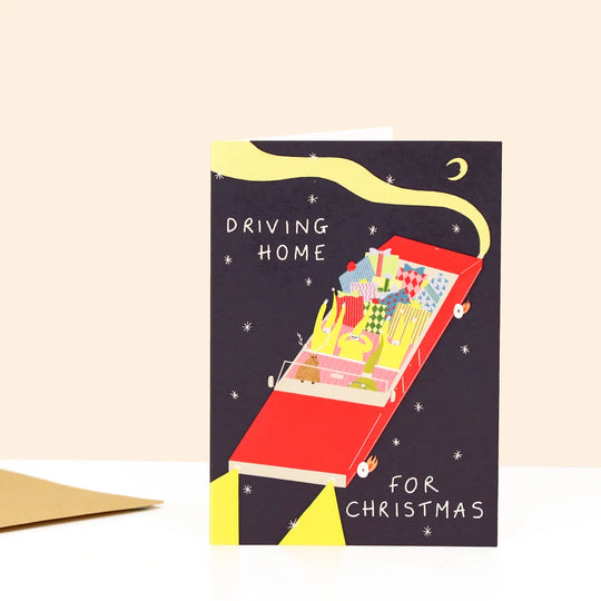 Driving Home for Christmas Card by Little Black Cat Illustrations