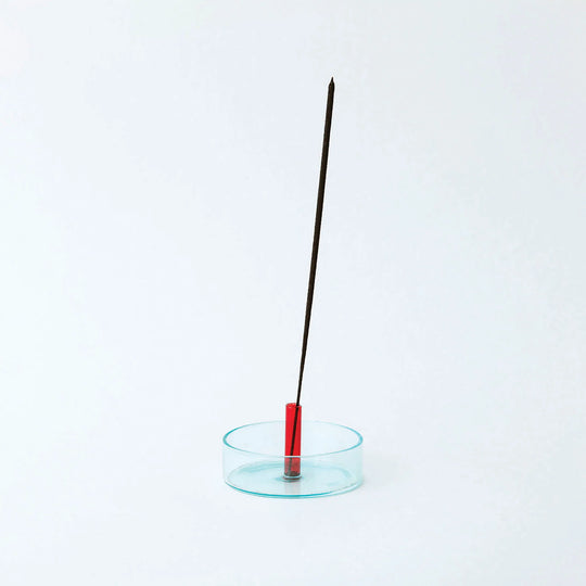 Duo Tone Glass Incense Holder Blue Red