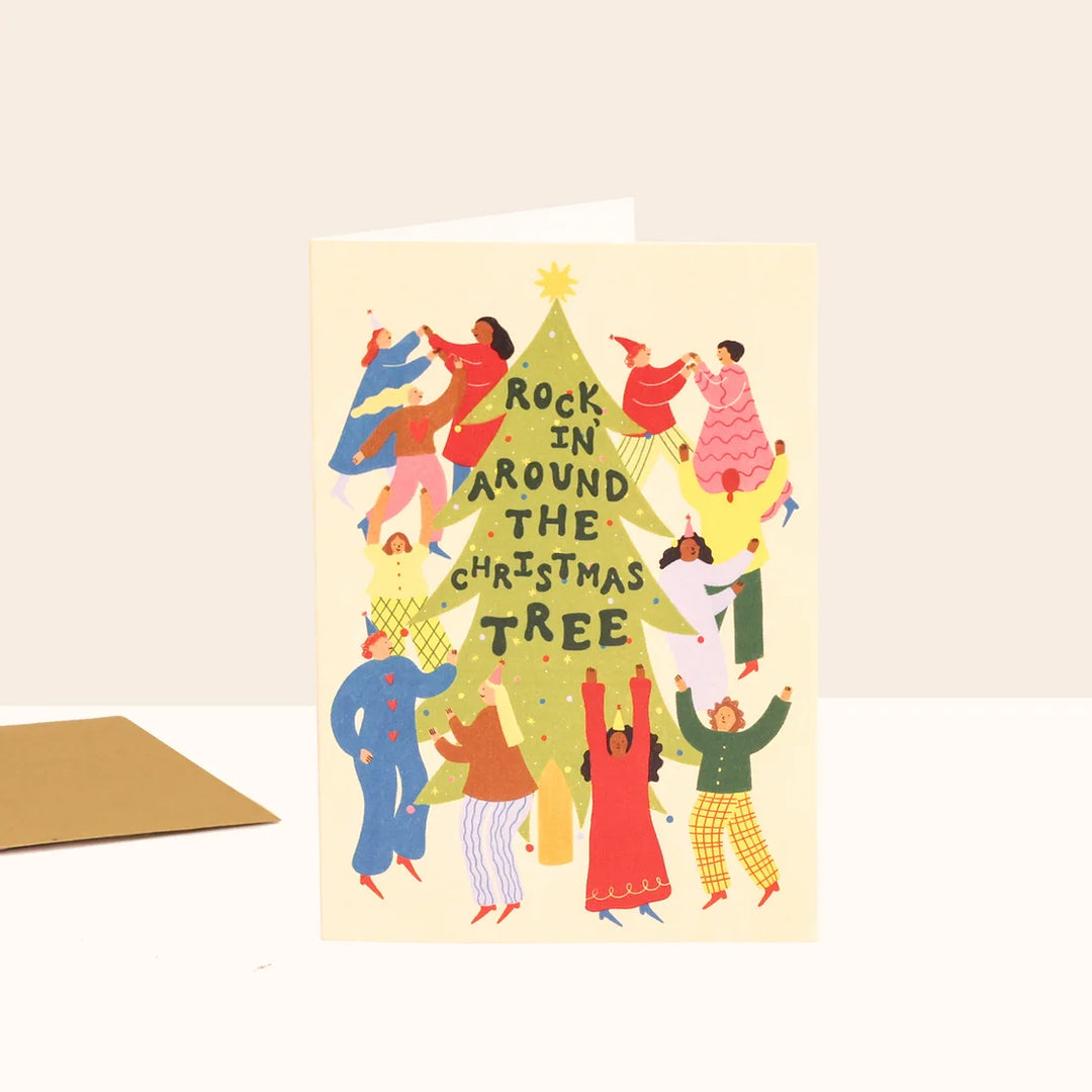 Rockin Around Christmas Card by Little Black Cat Illustrations