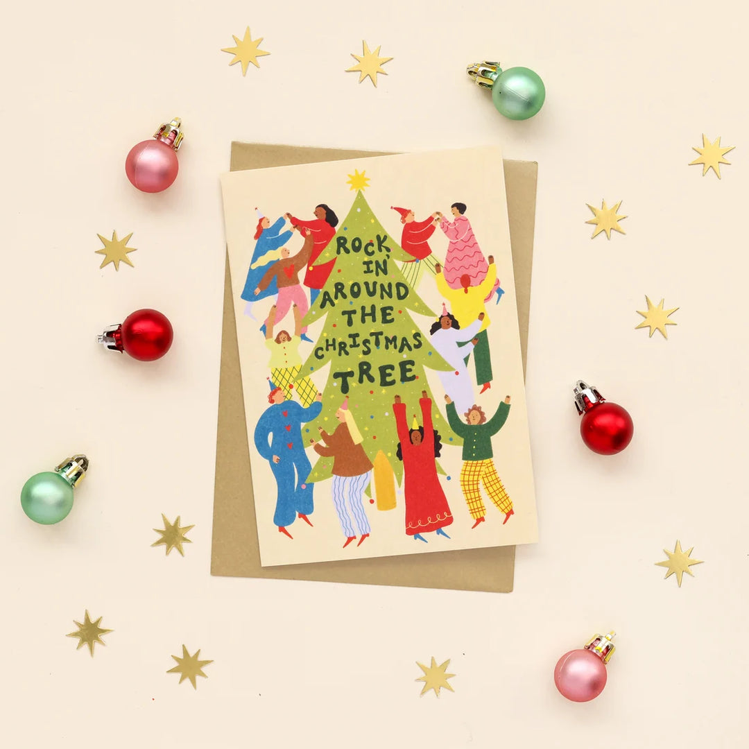 Rockin Around Christmas Card by Little Black Cat Illustrations