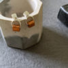 Silver Cube and Copper stud Marina earrings by Factory Floor Jewels