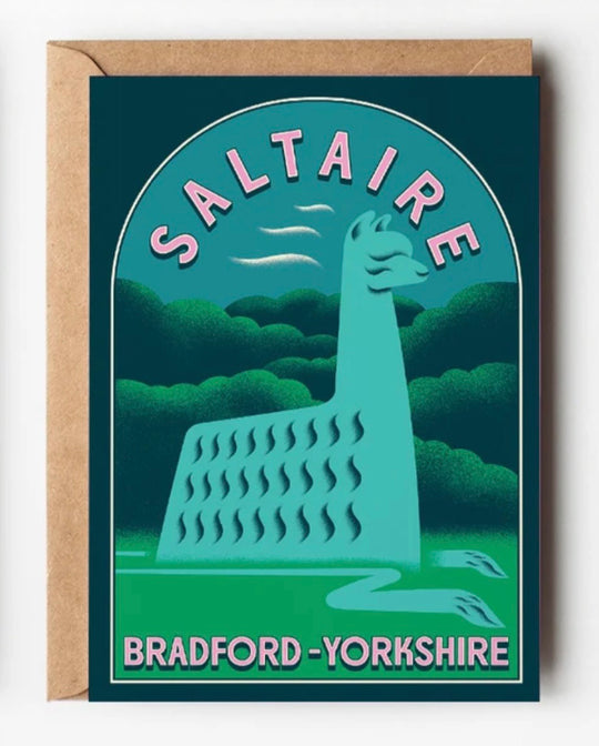 Saltaire Greetings Card by Tall Paul Kelly