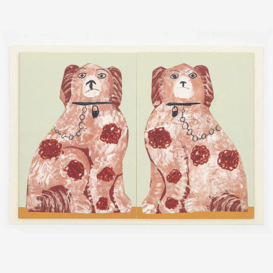 Mantel Dogs Greetings Card