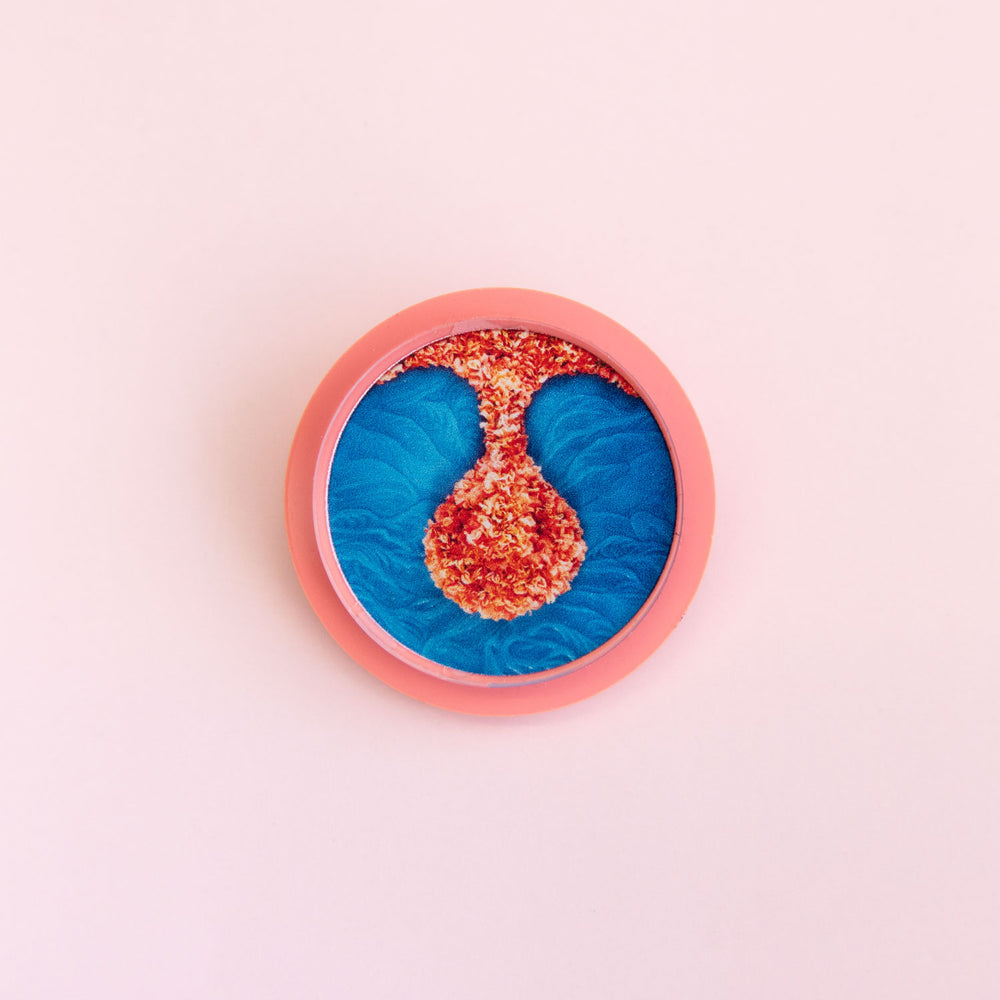 Tatty Devine X Helen Chadwick Wreaths To Pleasure Brooch Teal and Coral