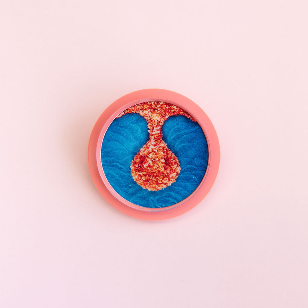 Tatty Devine X Helen Chadwick Wreaths To Pleasure Brooch Teal and Coral