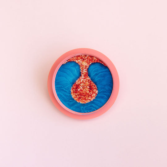 Tatty Devine X Helen Chadwick Wreaths To Pleasure Brooch Teal and Coral