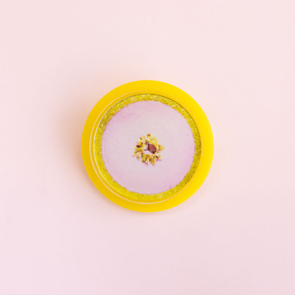 Tatty Devine X Helen Chadwick Wreaths To Pleasure Brooch Yellow