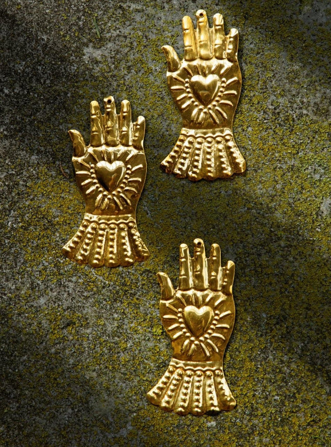 Gold Hand Pressed metal decorations