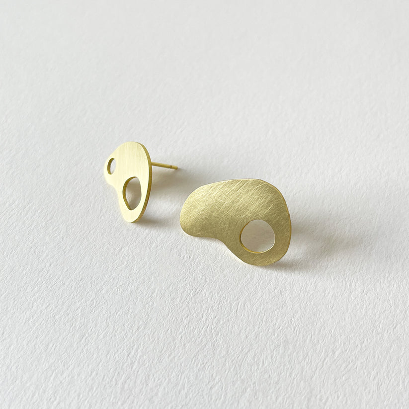 Brass Adder Earrings by Tom Pigeon