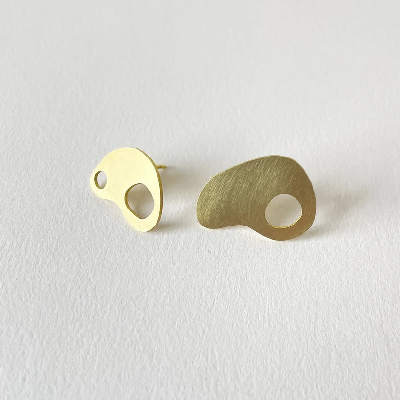 Brass Adder Earrings by Tom Pigeon