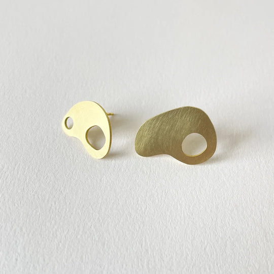 Brass Adder Earrings by Tom Pigeon