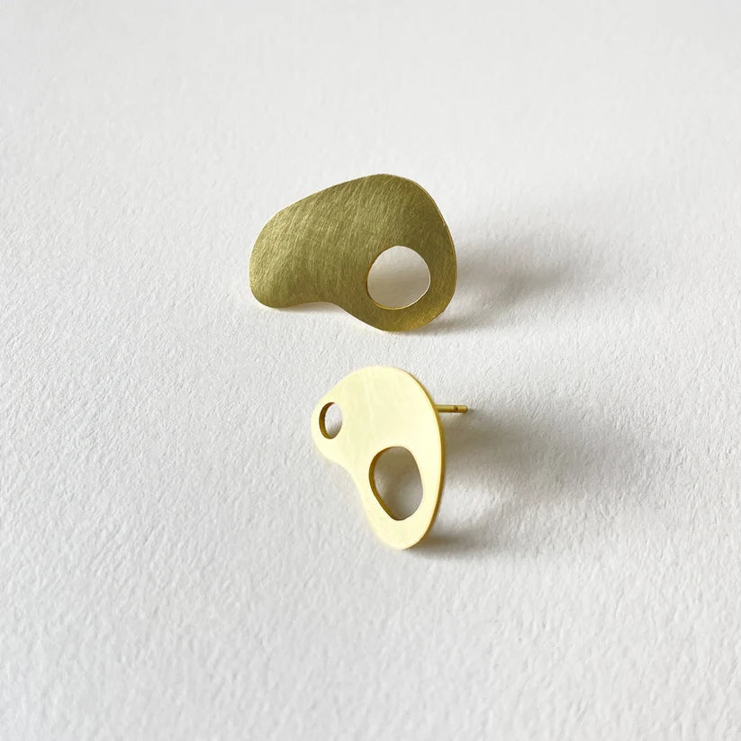 Brass Adder Earrings by Tom Pigeon