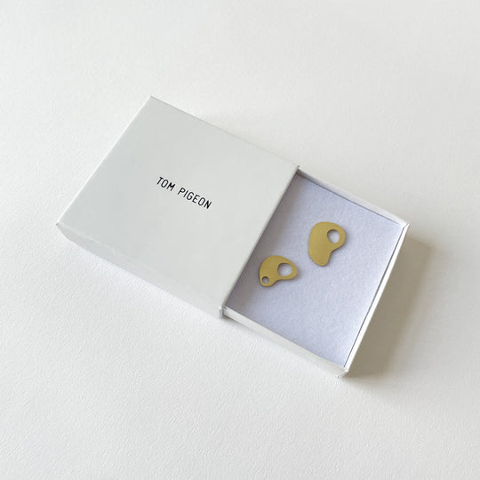 Brass Adder Earrings by Tom Pigeon