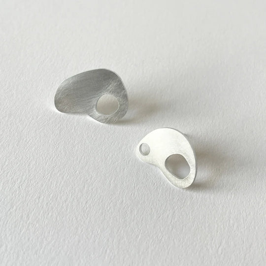 Silver Aluminium Adder Earrings by Tom Pigeon