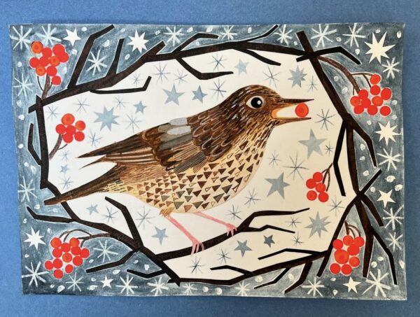 Song Thrush with Berries Christmas Card Pack