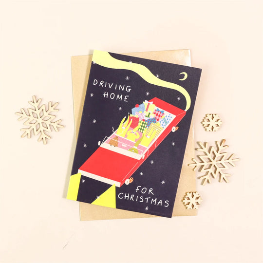 Driving Home for Christmas Card by Little Black Cat Illustrations