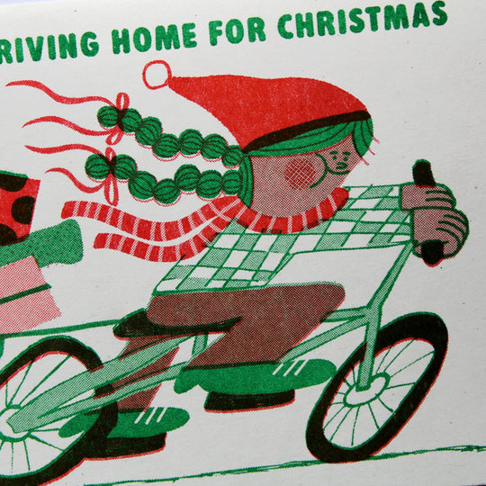 Driving Home for Christmas Card by Rebecca Buchanan