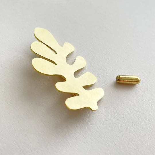 Pin Brooch in brass by Tom Pigeon