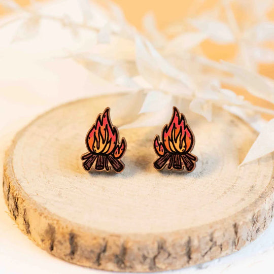 Campfire Hand Painted Earrings