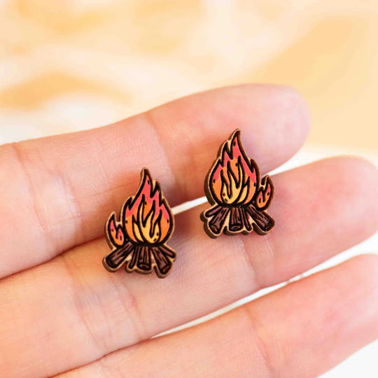 Campfire Hand Painted Earrings