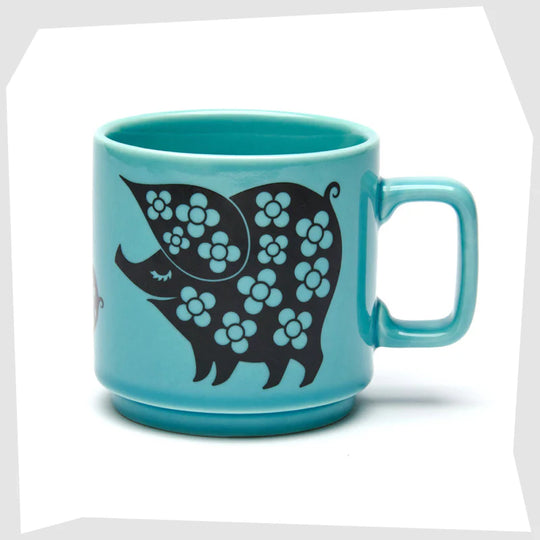 Hornsea Mug Pig Family Teal