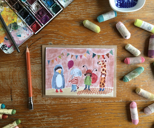Fancy Dress Greetings Card by Nicola Clarke