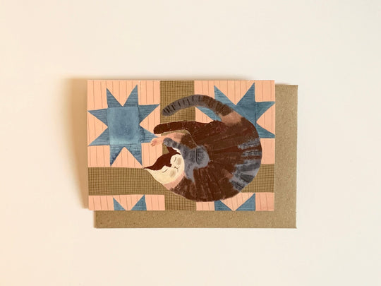 Blue Star Cat Greetings Cards by Nicola Clarke