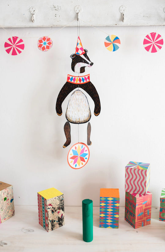 Circus Badger Mobile by Wini Tapp