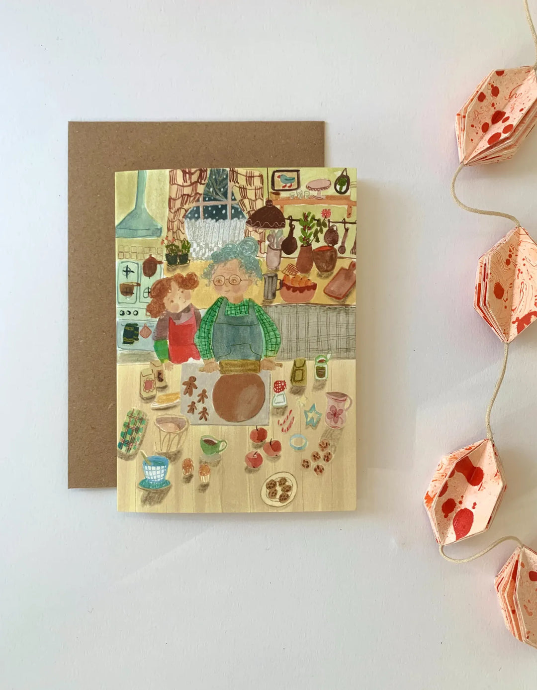 Baking with Grandma Christmas Card by Nicola Clarke