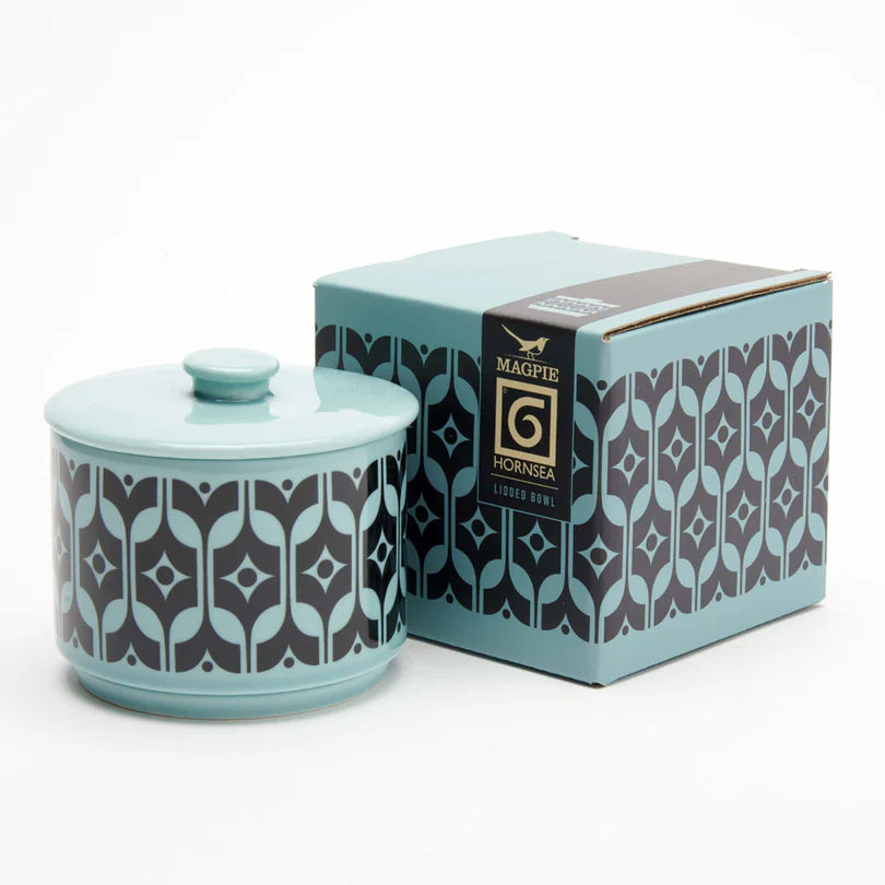 Magpie X Hornsea Lidded Bowl Teal Heirloom