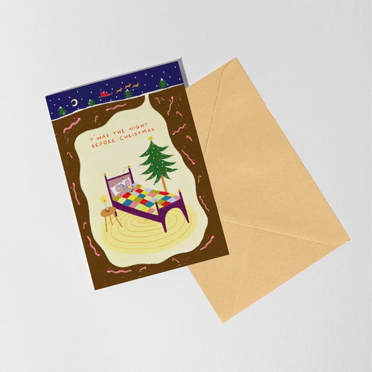 T'was the Night Before Christmas Card by Little Black Cat Illustrations