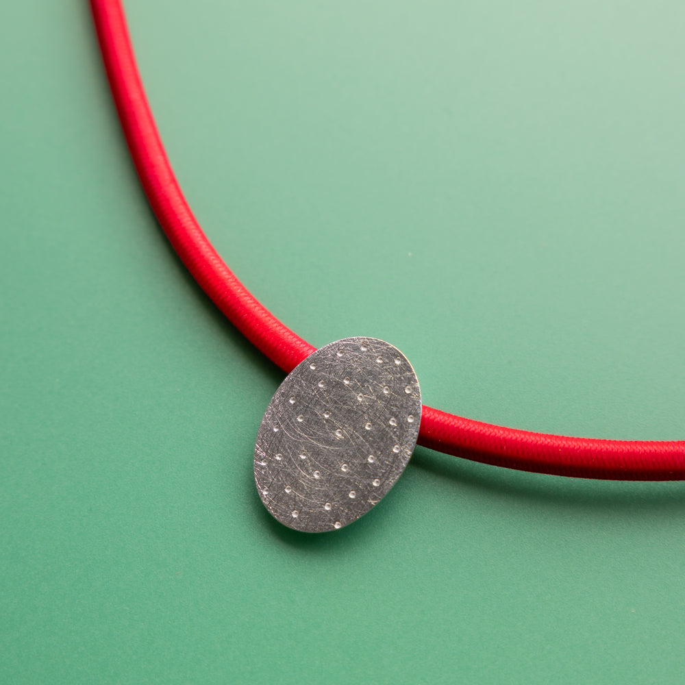 Dotty Pebble Necklace in Lions Mane by Gilly Langton