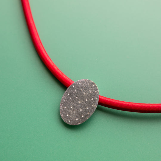 Dotty Pebble Necklace in Lions Mane by Gilly Langton