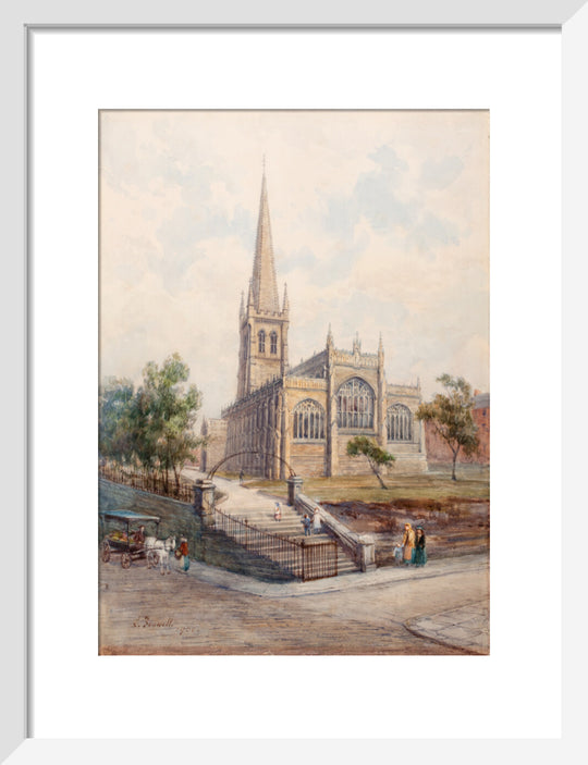 Louisa Fennell, Wakefield Cathedral from Lower Kirkgate, 1907